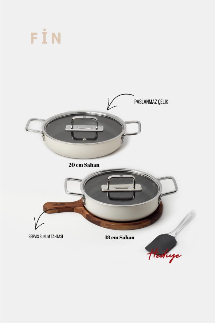 Fin 5 Parça Diamond Sahan Seti Krem